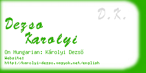 dezso karolyi business card
